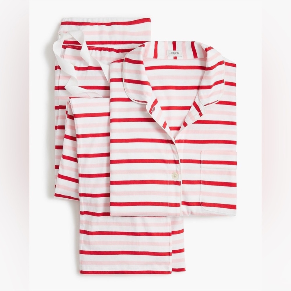 J. Crew Factory Red and White Striped Pajama Set
